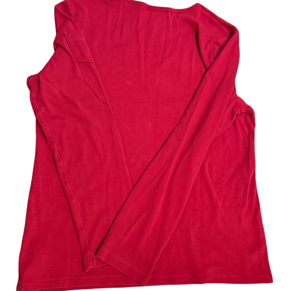 Lauren Ralph Lauren Red Long Sleeve Top‎ XL | Classic Cotton Essential - Picture 2 of 9